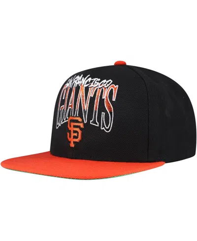 MITCHELL & NESS MEN'S BLACK SAN FRANCISCO GIANTS RISE UP SNAPBACK HAT