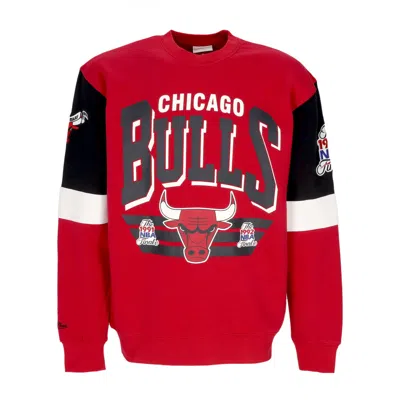 MITCHELL & NESS MEN'S CREWNECK SWEATSHIRT NBA ALL OVER CREW 3.0 CHIBUL ORIGINAL TEAM COLORS