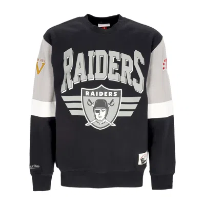 MITCHELL & NESS MEN'S CREWNECK SWEATSHIRT NFL ALL OVER CREW 3.0 OAKRAI ORIGINAL TEAM COLORS