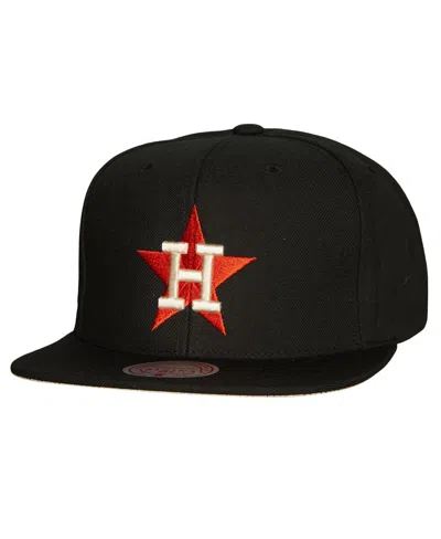 MITCHELL & NESS MEN'S MITCHELL & NESS BLACK HOUSTON ASTROS COOPERSTOWN COLLECTION TRUE CLASSICS SNAPBACK HAT