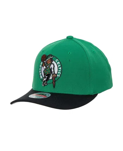 MITCHELL & NESS MEN'S MITCHELL & NESS KELLY GREEN, BLACK BOSTON CELTICS MVP TEAM TWO-TONE 2.0 STRETCH-SNAPBACK HAT