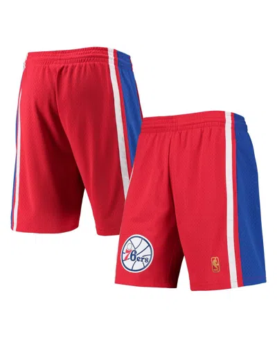 MITCHELL & NESS MEN'S MITCHELL & NESS RED PHILADELPHIA 76ERS 1996-97 HARDWOOD CLASSICS SWINGMAN SHORTS