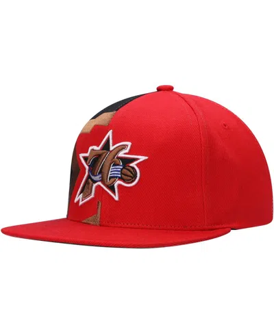 MITCHELL & NESS MEN'S MITCHELL & NESS RED PHILADELPHIA 76ERS HARDWOOD CLASSICS RETROLINE SNAPBACK HAT