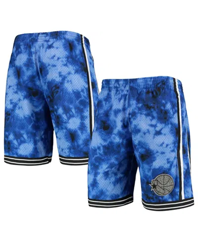 MITCHELL & NESS MEN'S MITCHELL & NESS ROYAL GOLDEN STATE WARRIORS HARDWOOD CLASSICS 1995 GALAXY SWINGMAN SHORTS