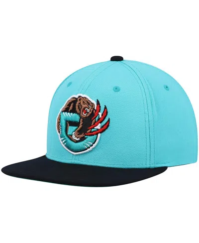 MITCHELL & NESS MEN'S MITCHELL & NESS TURQUOISE, BLACK VANCOUVER GRIZZLIES HARDWOOD CLASSICS TEAM TWO-TONE 2.0 SNAPB