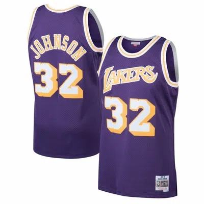 MITCHELL AND NESS MENS LOS ANGELES LAKERS MITCHELL & NESS MAGIC JOHNSON ALTERNATE SWINGMAN JERSEY