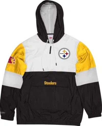 MITCHELL & NESS MITCHELL & NESS PITTSBURGH STEELERS SURPRISE WIN WINDBREAKER BLACK ZIP JACKET