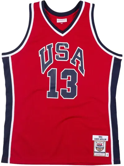 MITCHELL & NESS 1984 CHRIS MULLIN USA BASKETBALL "UNIVERSITY RED" AUTHENTIC JERSEY