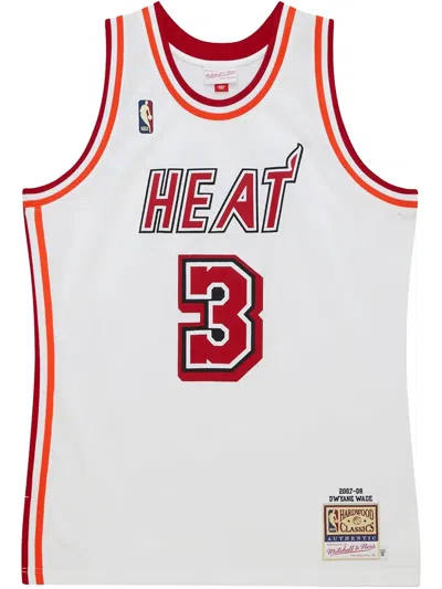 MITCHELL & NESS 1996/97 HARDWOOD CLASSICS DWYANE WADE MIAMI HEAT "WHITE" AUTHENTIC JERSEY