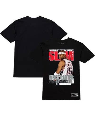 MITCHELL & NESS MEN'S AND WOMEN'S VINCE CARTER BLACK NEW JERSEY NETS DON'T CALL IT A COMEBACK SLAM COVER T-SHIRT