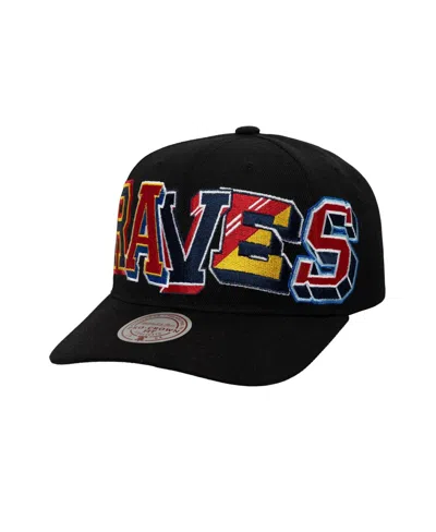 MITCHELL & NESS MEN'S BLACK ATLANTA BRAVES HYPER TYPE PRO CROWN SNAPBACK HAT
