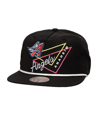 MITCHELL & NESS MEN'S BLACK CALIFORNIA ANGELS PEW PEW DEADSTOCK ADJUSTABLE HAT