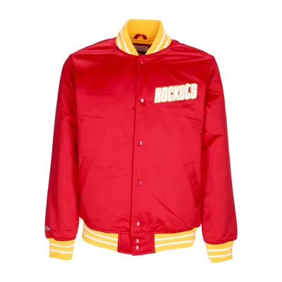 MITCHELL & NESS MEN'S BOMBER JACKET NBA HEAVYWEIGHT SATIN JACKET HOUROC ORIGINAL TEAM COLORS