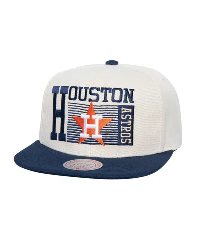 MITCHELL & NESS MEN'S CREAM HOUSTON ASTROS COOPERSTOWN COLLECTION SPEED ZONE SNAPBACK HAT
