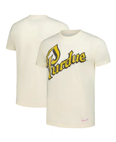 MITCHELL & NESS MEN'S CREAM PURDUE BOILERMAKERS VINTAGE TONE T-SHIRT