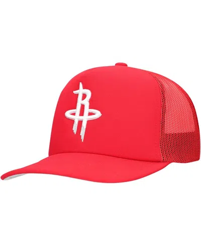 MITCHELL & NESS MEN'S RED HOUSTON ROCKETS CORE EVERGREEN OTC TRUCKER ADJUSTABLE HAT