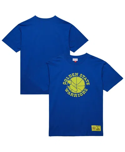 MITCHELL & NESS MEN'S ROYAL GOLDEN STATE WARRIORS HARDWOOD CLASSICS NEON NIGHTS PREMIUM T-SHIRT