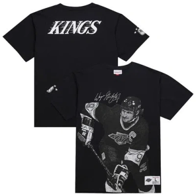 MITCHELL & NESS MITCHELL & NESS WAYNE GRETZKY BLACK LOS ANGELES KINGS NHL ULTIMATE PLAYER VINTAGE LOGO T-SHIRT
