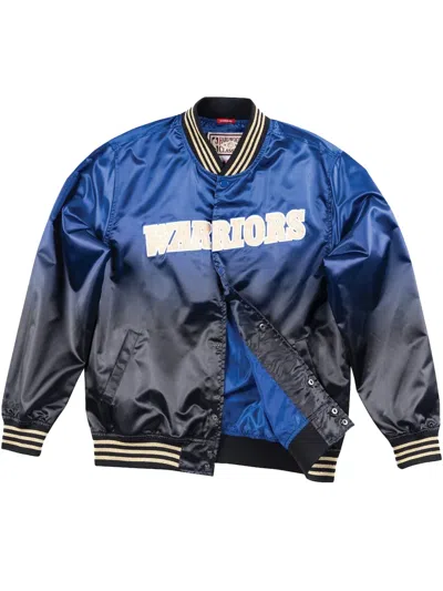 MITCHELL & NESS NBA GOLDEN STATE WARRIORS CNY "ROYAL/BLACK" BOMBER JACKET