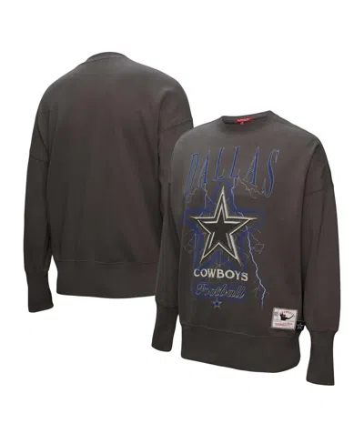 MITCHELL & NESS WOMEN'S CHARCOAL DALLAS COWBOYS DISTRESSED LOGO 4.0 PULLOVER SWEATSHIRT