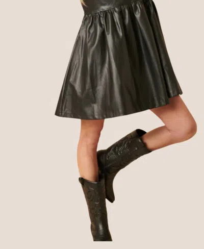 MITTOSHOP BACK IN VEGAN LEATHER DRESS IN BLACK