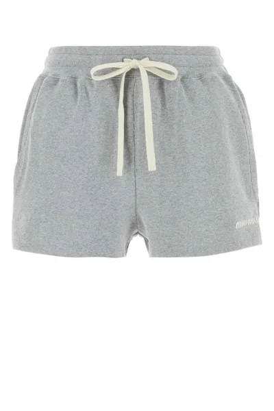 MIU MIU MIU MIU GREY COTTON SHORTS