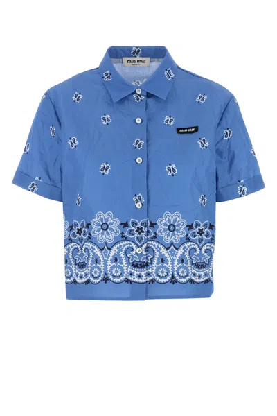MIU MIU MIU MIU PRINTED POPLIN SHIRT