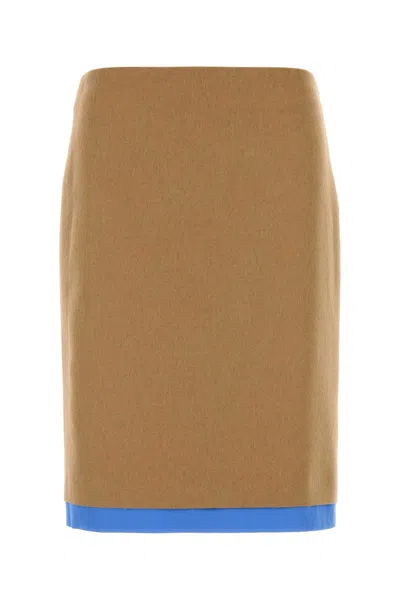MIU MIU MIU MIU BEIGE CAMEL SKIRT