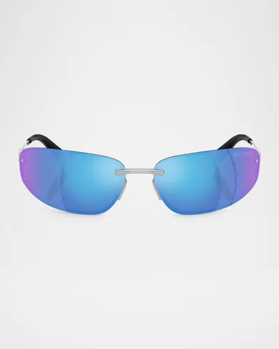 MIU MIU A50S RIMLESS OVAL METAL SUNGLASSES