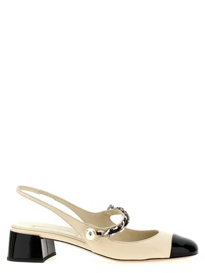 MIU MIU WOMEN BEIGE LEATHER PUMPS, 4 LUXURY PUMPS & HEELS FOR WOMEN DARVEYS