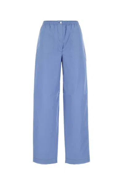 MIU MIU CERULEAN BLUE POPLIN PYJAMA PANT