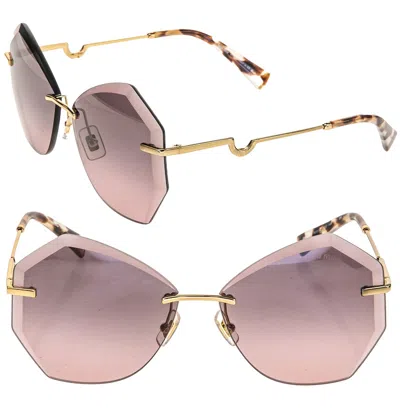 MIU MIU MIU MIU CHARM MU55XS GOLD PINK GEOMETRIC LUXURY FASHION OVERSIZED SUNGLASSES 55X