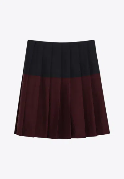 MIU MIU COLORBLOCKED PLEATED MINI SKIRT