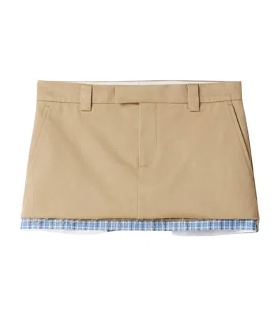 MIU MIU COTTON CHINO MINI SKIRT