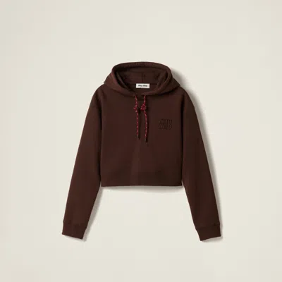 MIU MIU COTTON FLEECE HOODIE