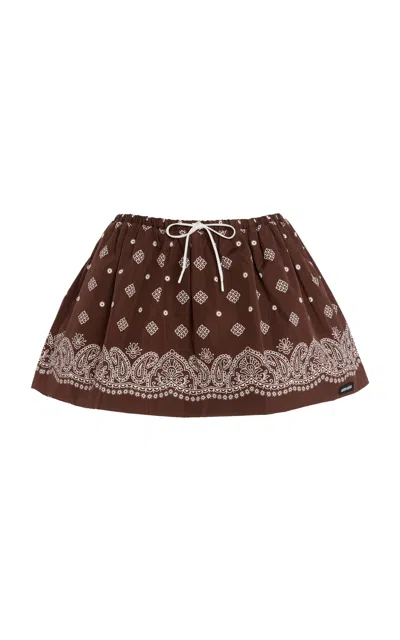 MIU MIU COTTON-POPLIN BANDANA SKIRT