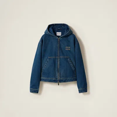 MIU MIU DENIM HOODIE JACKET