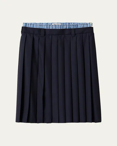 MIU MIU DOUBLE-WAIST PLEATED SKIRT
