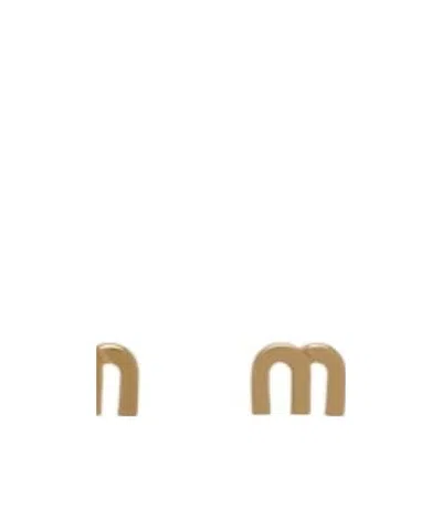 MIU MIU MIU MIU LOGO DETAILED EARRINGS