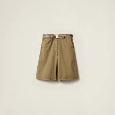 MIU MIU GARMENT-DYED COTTON SATIN SKIRT