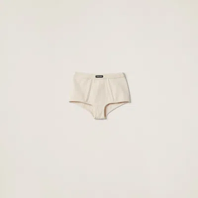 MIU MIU GARMENT-DYED RIBBED BOXER SHORTS