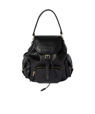 MIU MIU LEATHER BACKPACK