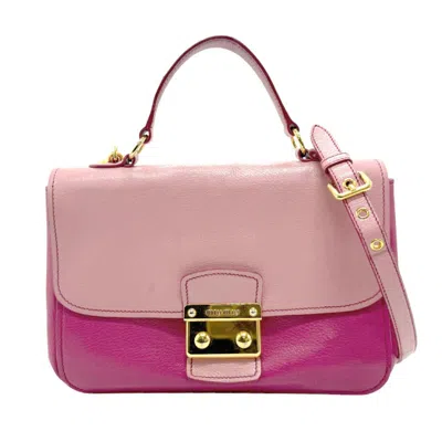 MIU MIU LEATHER HANDBAG SHOULDER BAG (PRE-OWNED)