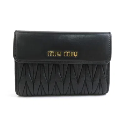 MIU MIU LEATHER WALLET (BI-FOLD) (PRE-OWNED)