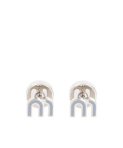 MIU MIU LETTER PATTERN EARRINGS