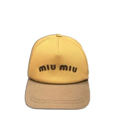 MIU MIU MIU MIU DRILL LOGO-EMBROIDERED BASEBALL CAP