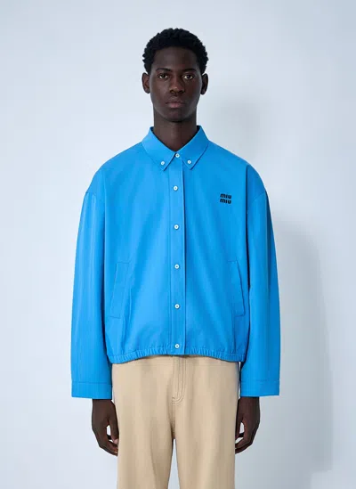 MIU MIU LOGO MOTIF BLOUSON JACKET