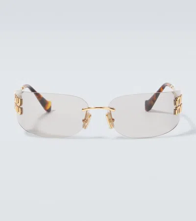 MIU MIU LOGO OVAL SUNGLASSES