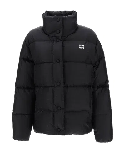 MIU MIU MIU MIU ALLOVER LOGO PRINTED DOWN JACKET