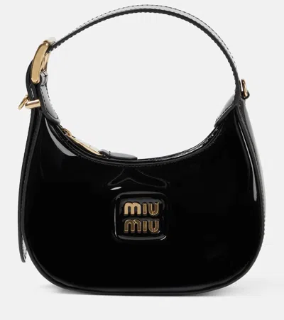 MIU MIU MINI PATENT LEATHER SHOULDER BAG